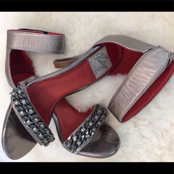 Jeffrey Campbell Hough Bronze Silver Leather Heels - Picture 3 of 11